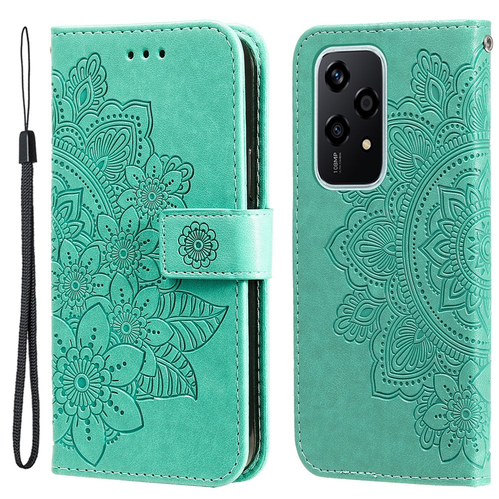 For Honor 200 Lite Case Floral Pattern PU Leather Wallet Stand Phone Cover