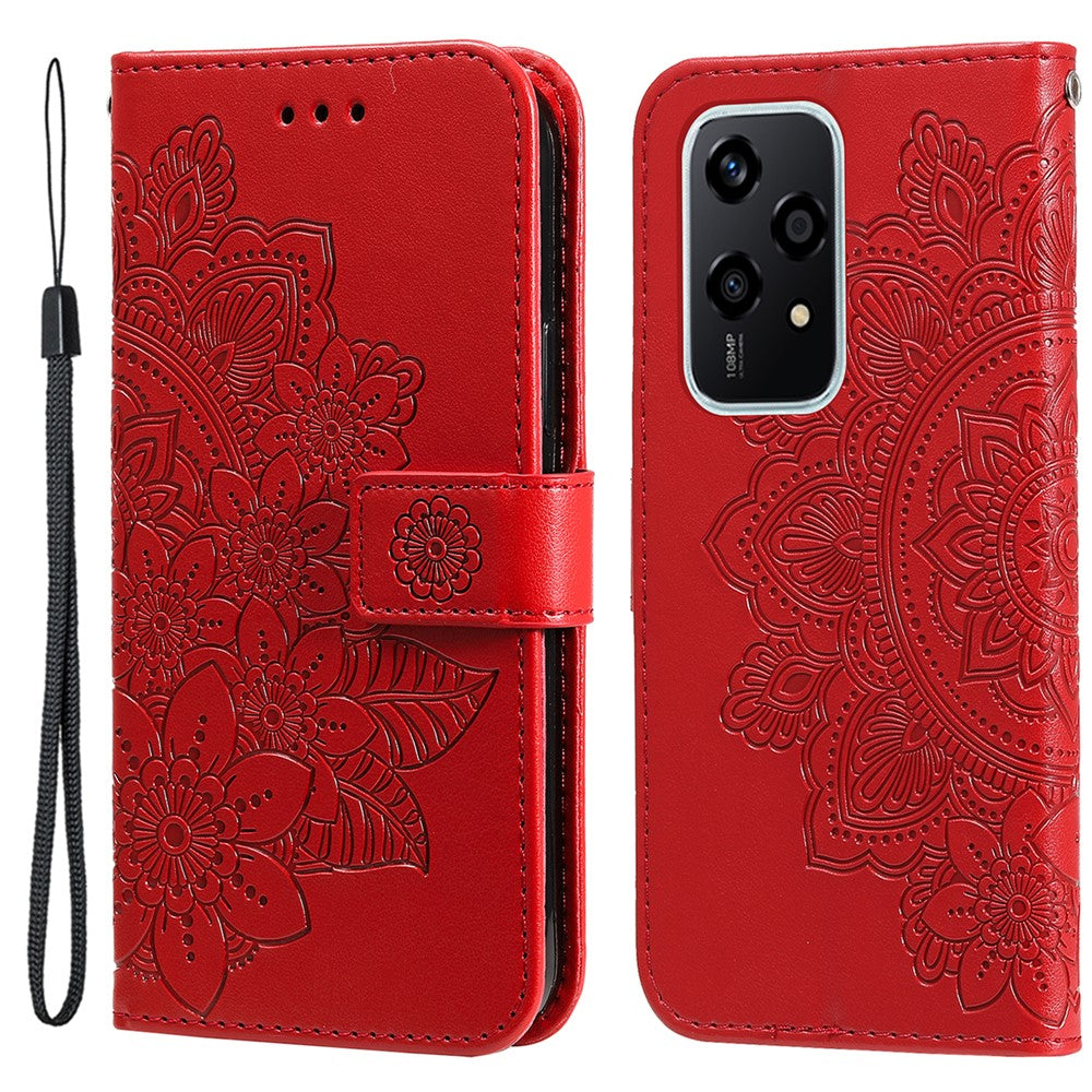 For Honor 200 Lite Case Floral Pattern PU Leather Wallet Stand Phone Cover
