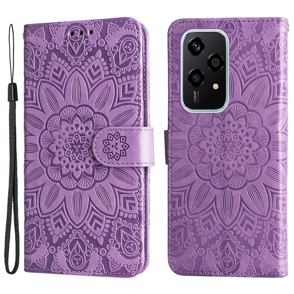 For Honor 200 Lite Case Imprinted Sunflower Magnetic Phone Stand Cover