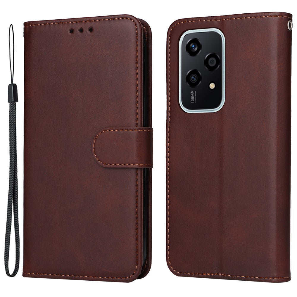 For Honor 200 Lite Case Calf Texture Leather Wallet Card Slots Magnetic Buckle Phone Cover