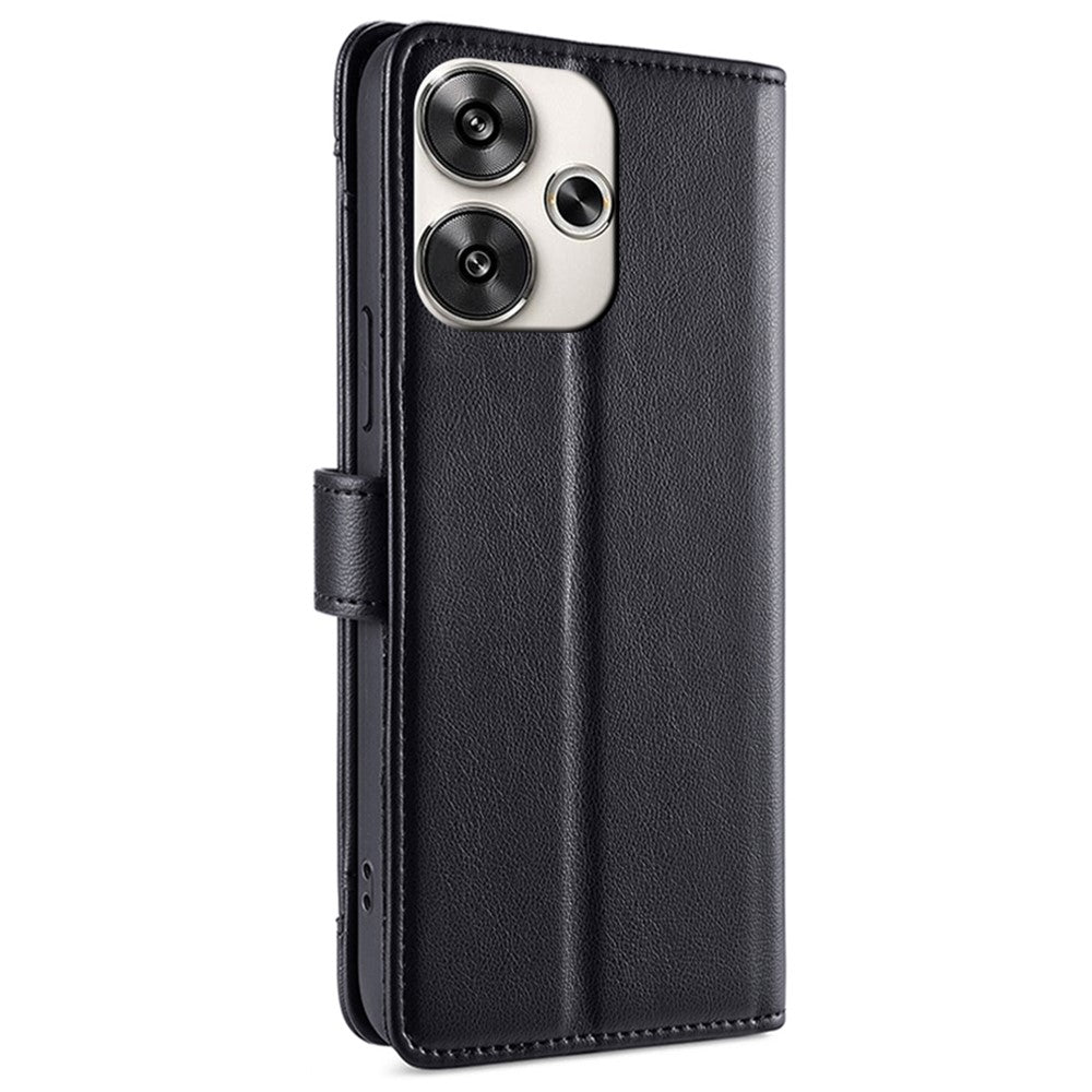 For Xiaomi Redmi Turbo 3 5G / Poco F6 5G Case PU Leather Zipper Flip Phone Cover with 6 Card Slots