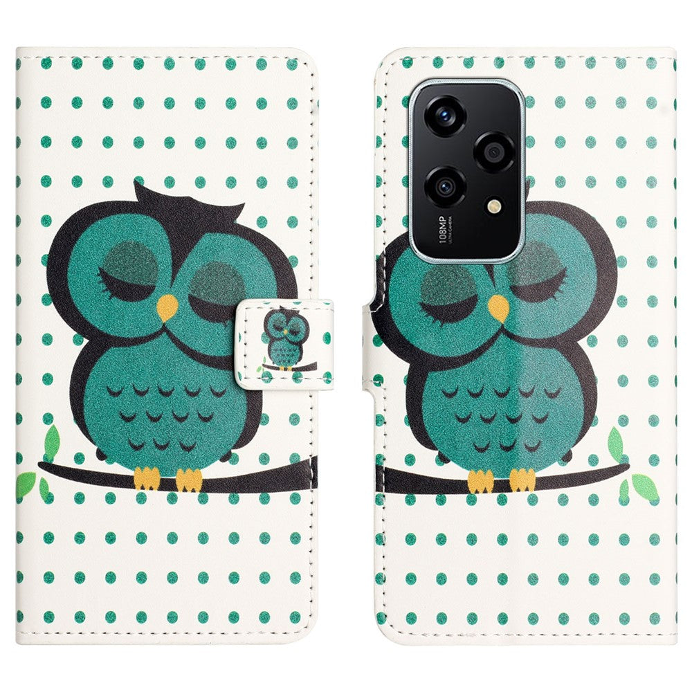 For Honor 200 Lite Case Pattern Printing Flip Leather Wallet Cover Cell Phone Accessory