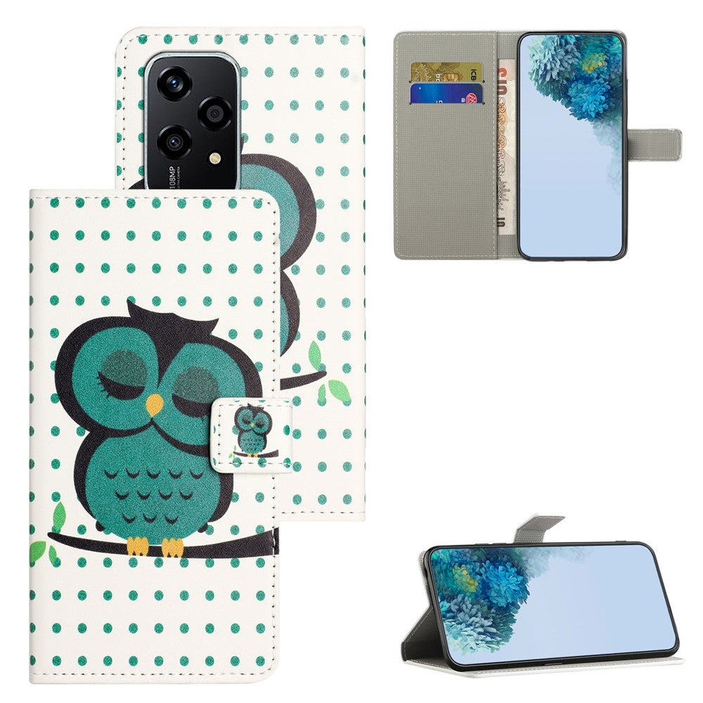 For Honor 200 Lite Case Pattern Printing Flip Leather Wallet Cover Cell Phone Accessory