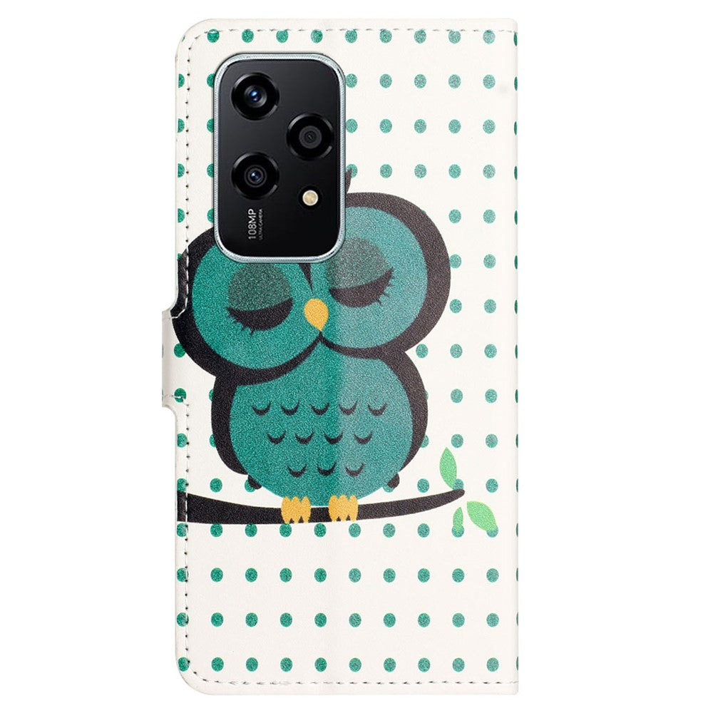 For Honor 200 Lite Case Pattern Printing Flip Leather Wallet Cover Cell Phone Accessory