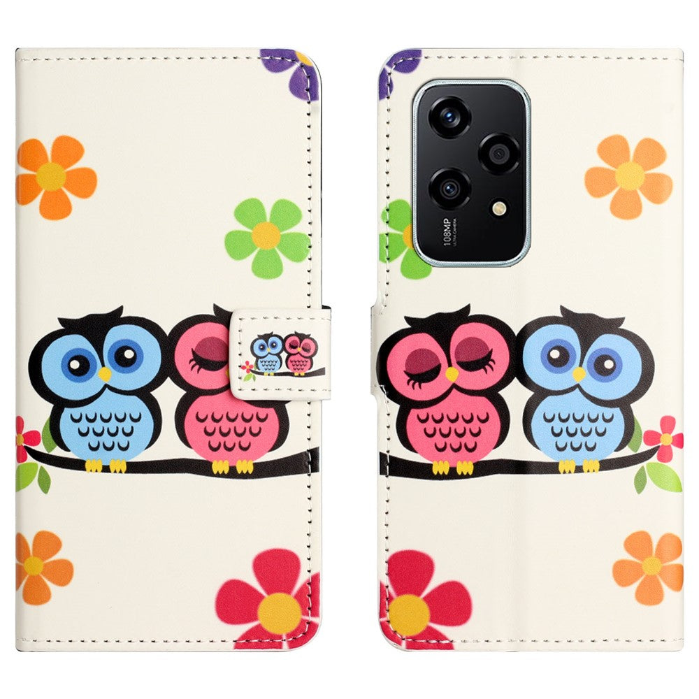 For Honor 200 Lite Case Pattern Printing Flip Leather Wallet Cover Cell Phone Accessory