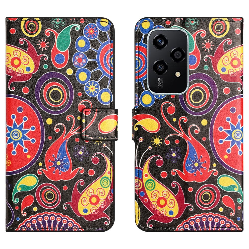 For Honor 200 Lite Case Pattern Printing Flip Leather Wallet Cover Cell Phone Accessory