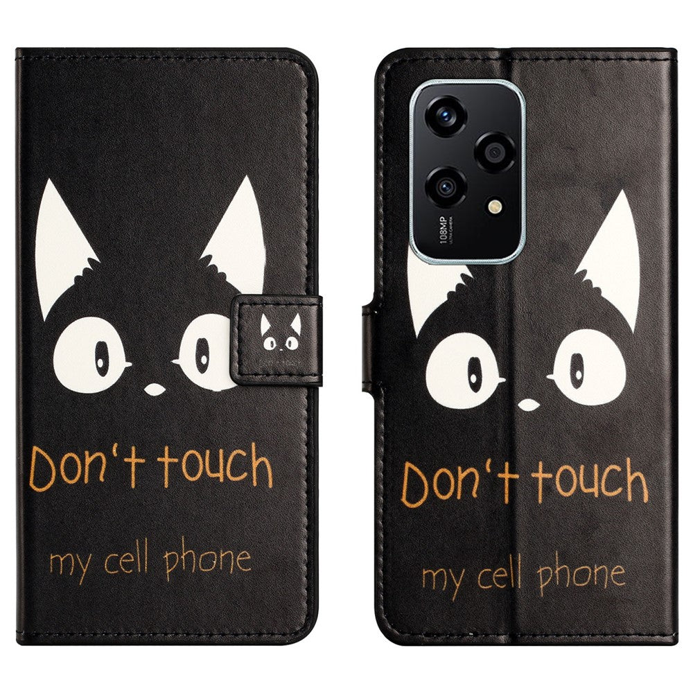 For Honor 200 Lite Case Pattern Printing Flip Leather Wallet Cover Cell Phone Accessory