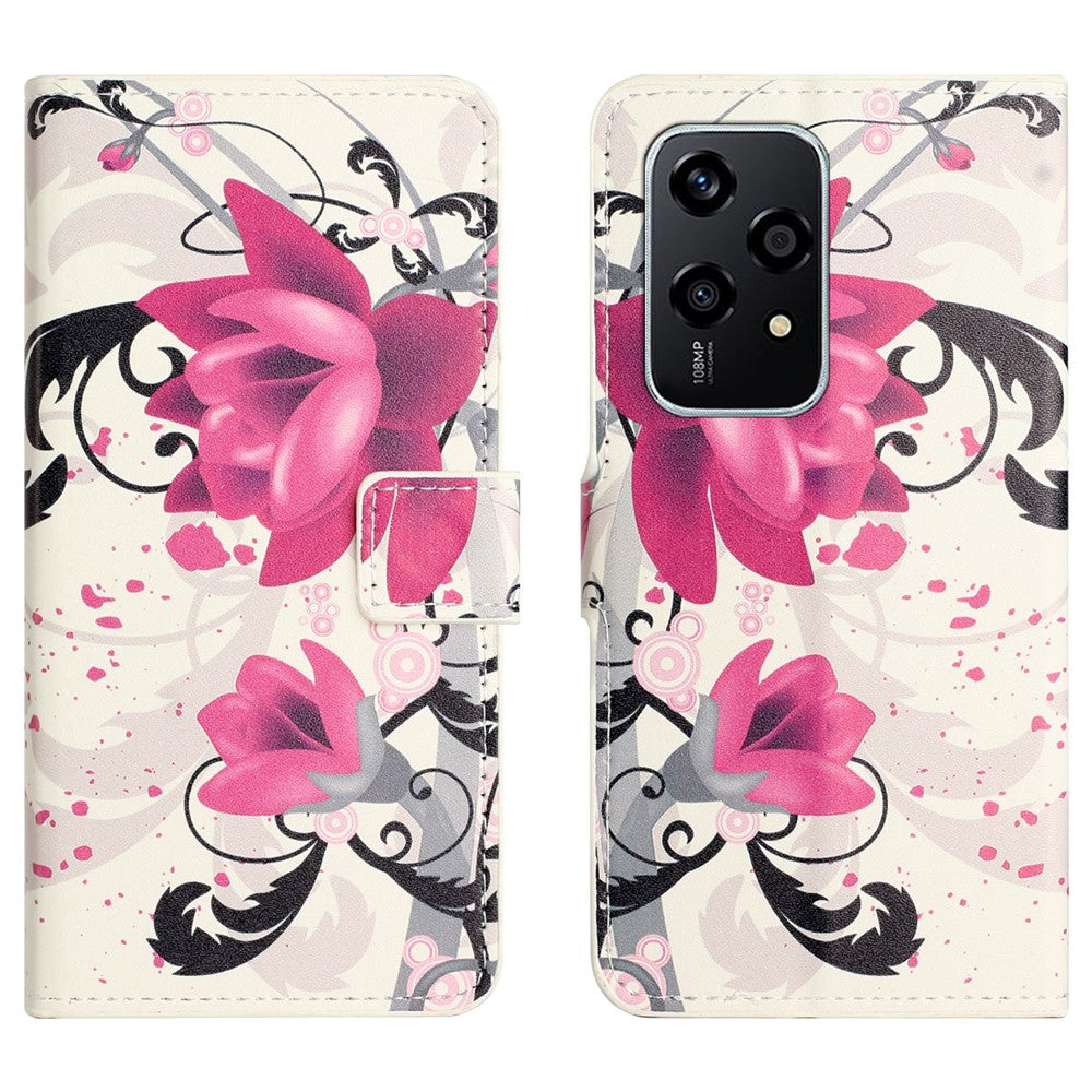 For Honor 200 Lite Case Pattern Printing Flip Leather Wallet Cover Cell Phone Accessory