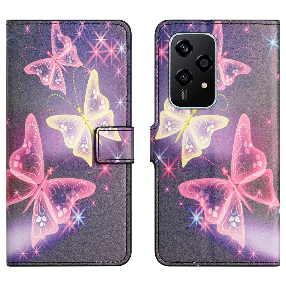 For Honor 200 Lite Case Pattern Printing Flip Leather Wallet Cover Cell Phone Accessory