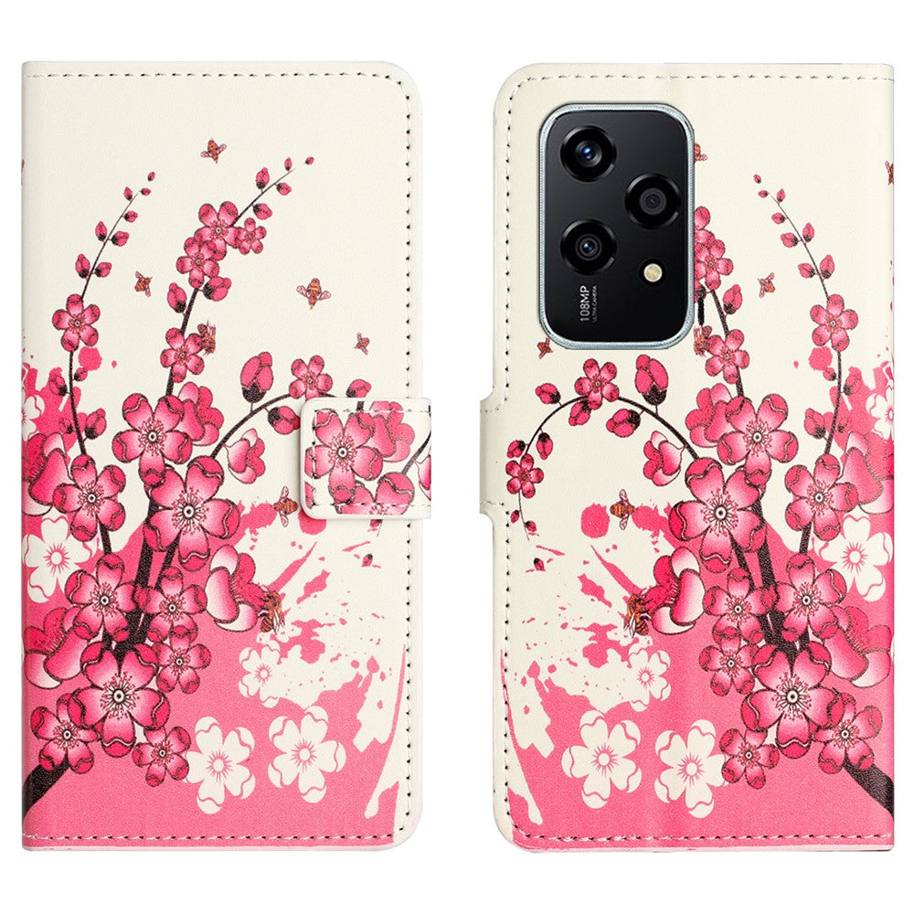 For Honor 200 Lite Case Pattern Printing Flip Leather Wallet Cover Cell Phone Accessory
