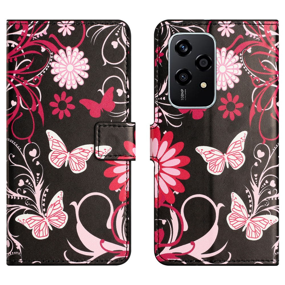 For Honor 200 Lite Case Pattern Printing Flip Leather Wallet Cover Cell Phone Accessory