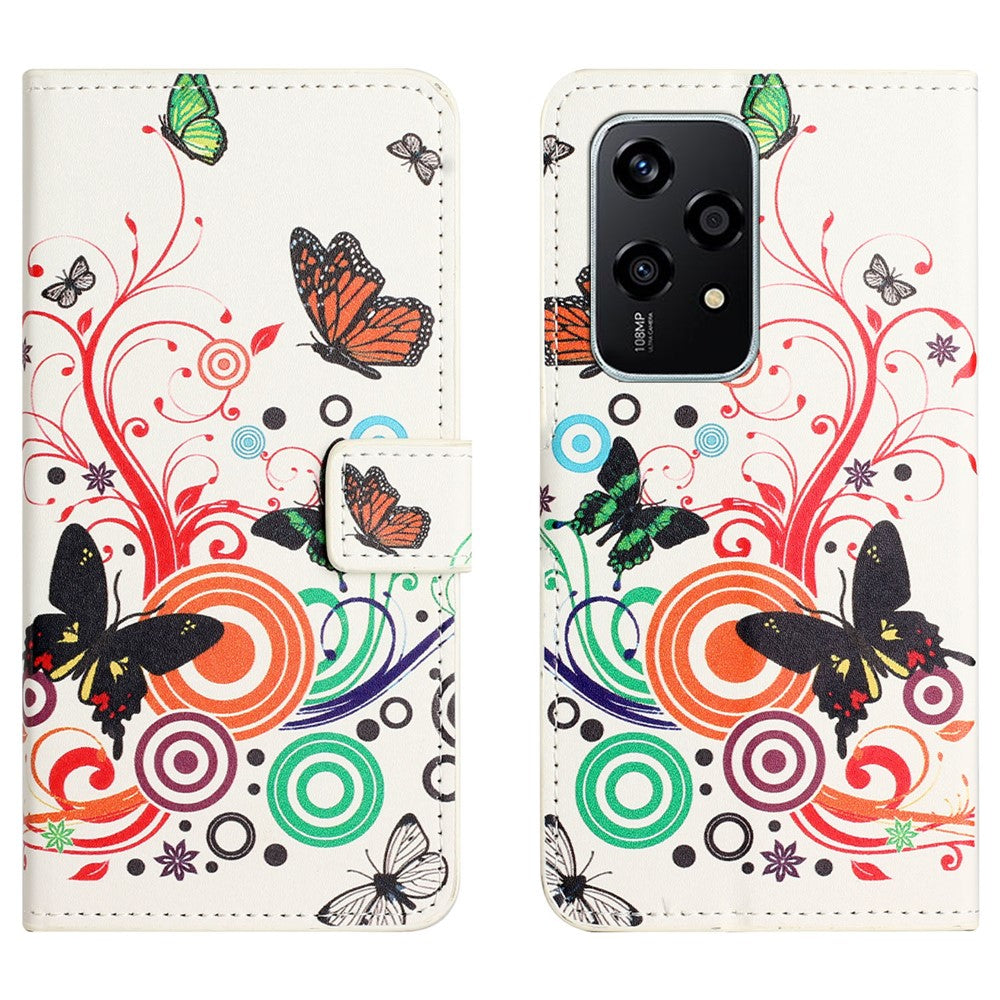 For Honor 200 Lite Case Pattern Printing Flip Leather Wallet Cover Cell Phone Accessory