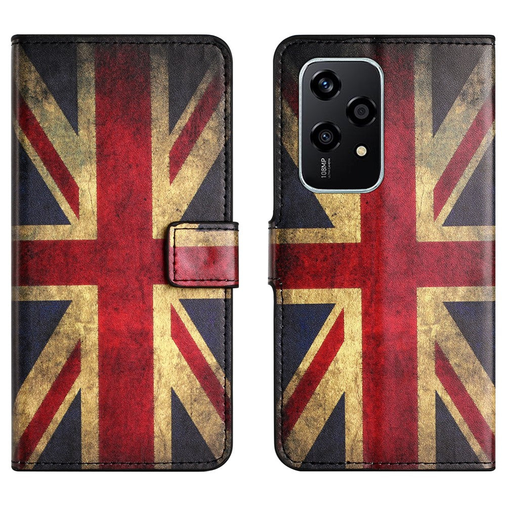 For Honor 200 Lite Case Pattern Printing Flip Leather Wallet Cover Cell Phone Accessory