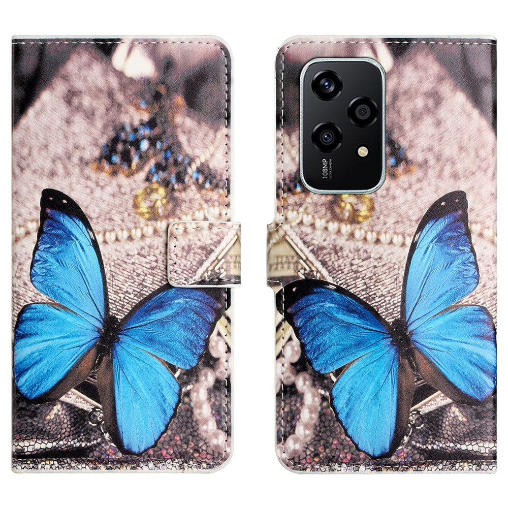 For Honor 200 Lite Case Pattern Printing Flip Leather Wallet Cover Cell Phone Accessory