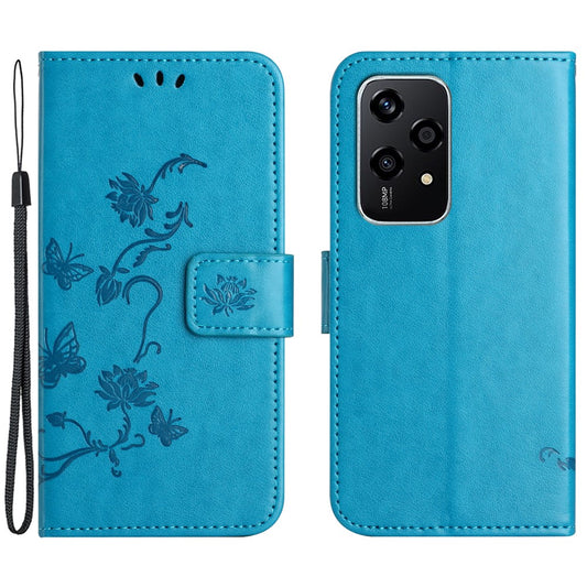 Honor 200 Lite Handyhülle – Fall Schmetterling Blume Leder Brieftasche Buch Standfunktion Telefon Abdeckung