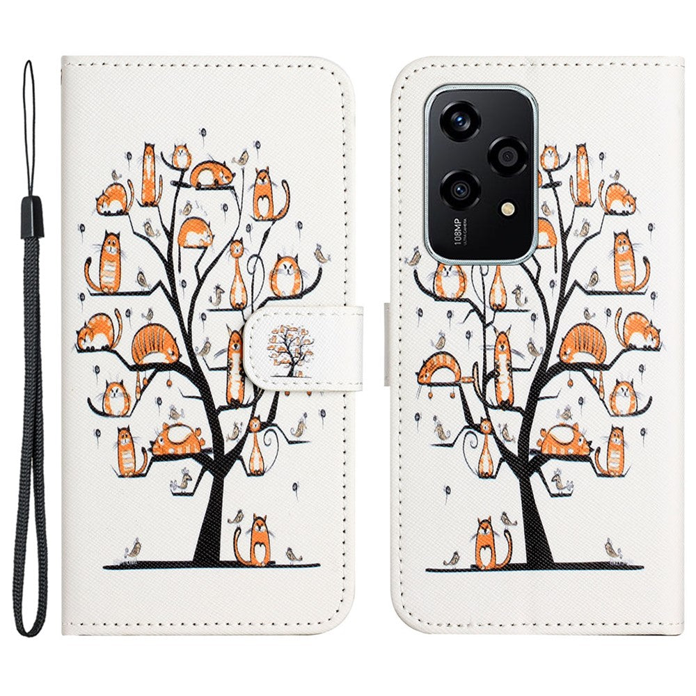 For Honor 200 Lite Case Cross Texture Leather Flip Pattern Phone Cover