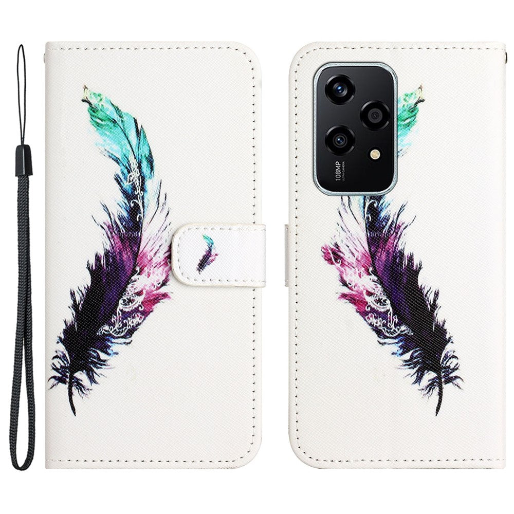For Honor 200 Lite Case Cross Texture Leather Flip Pattern Phone Cover