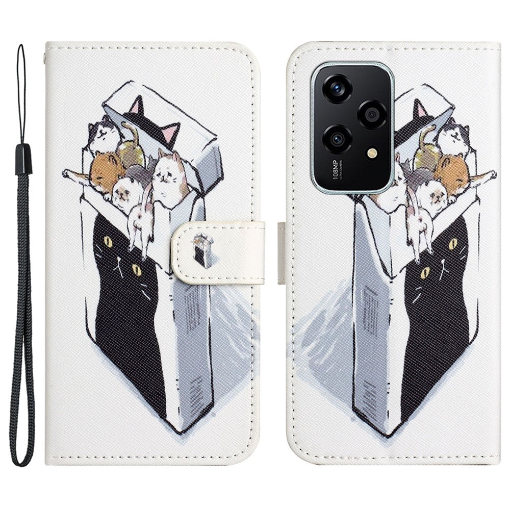 For Honor 200 Lite Case Cross Texture Leather Flip Pattern Phone Cover