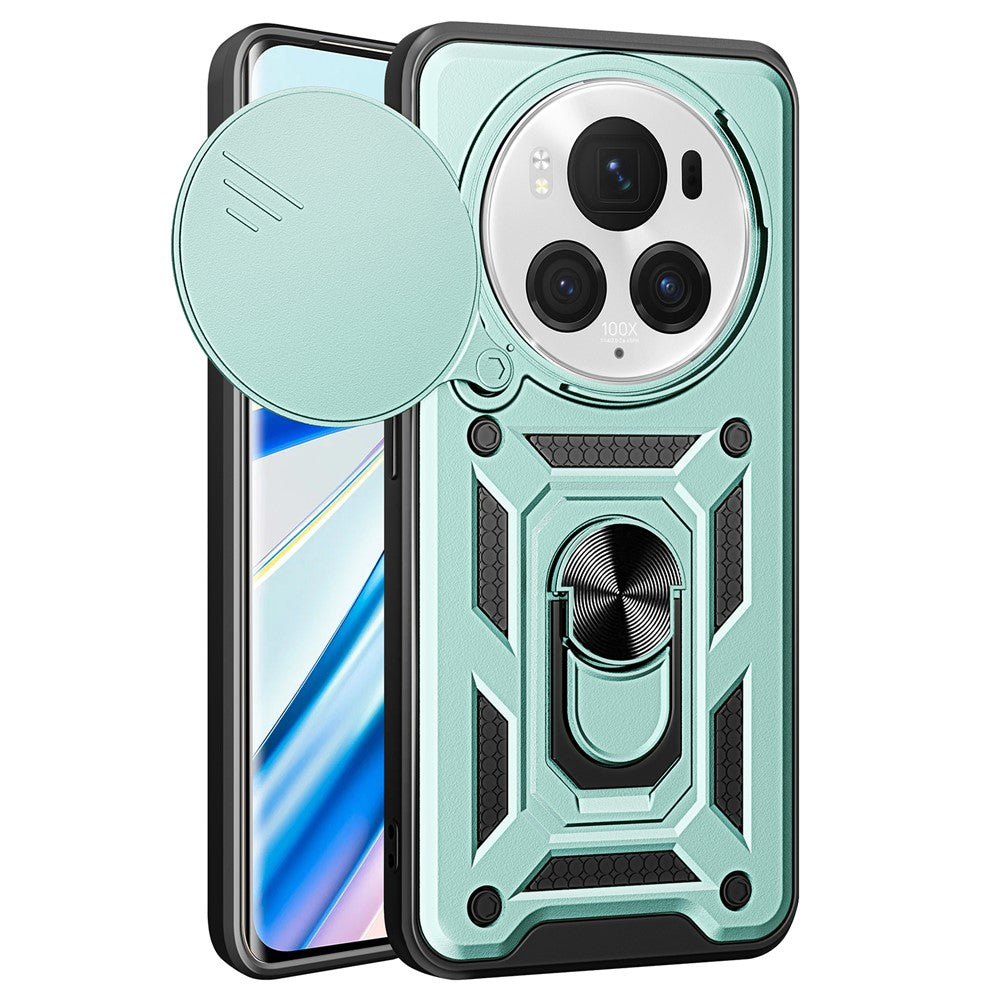 Honor Magic6 Pro 5G Handyhülle – Schutzhülle aus PC+TPU, mit integriertem Ständer & Schiebefenster für die Linse
