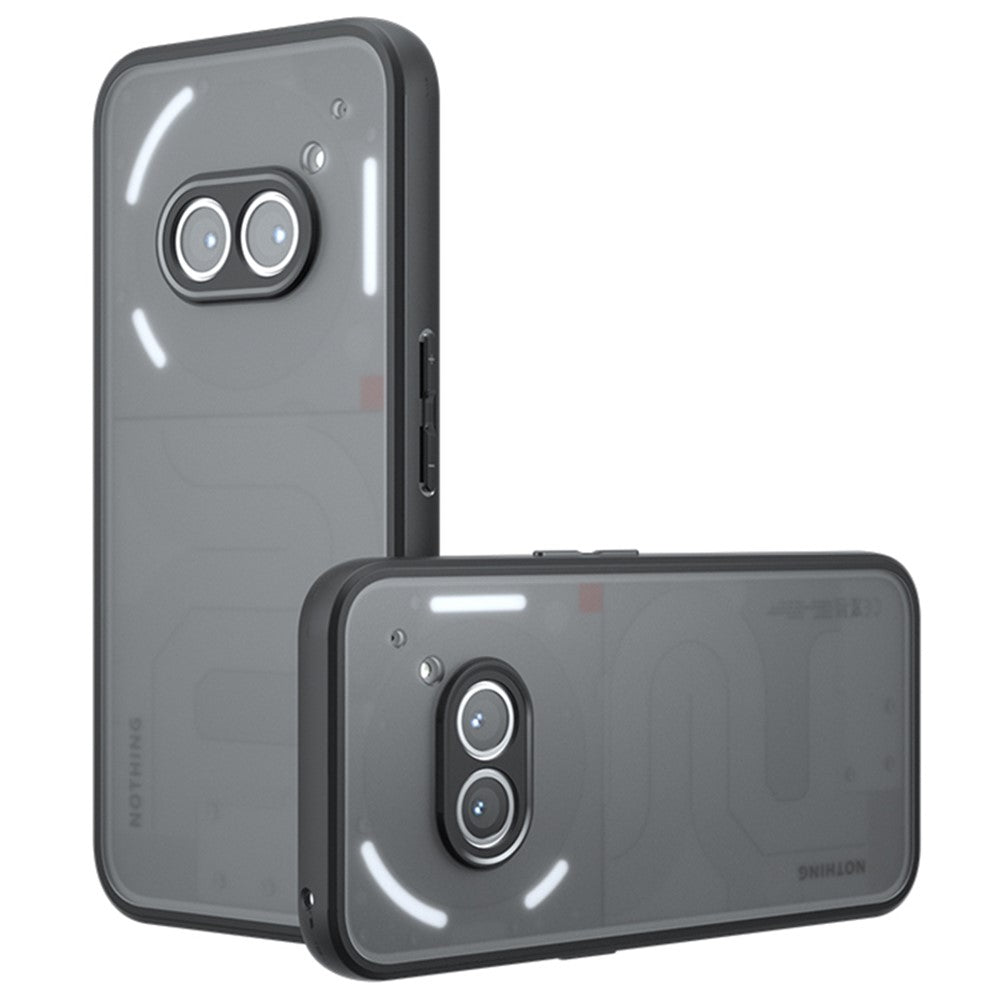 Nothing Phone (2a) Handyhülle – Aus TPU + PC, matte Handy-Rückseite, Transparent Schwarz