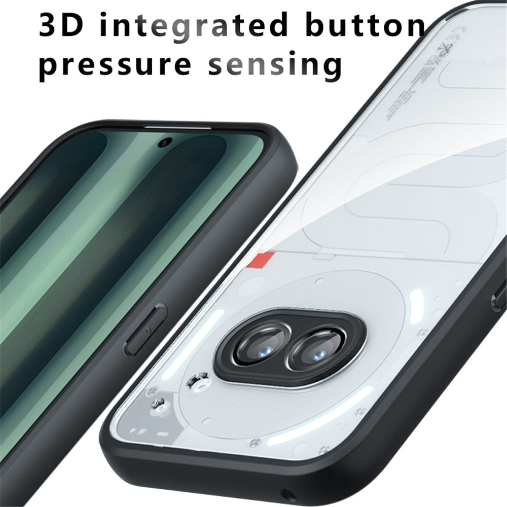 Nothing Phone (2a) Handyhülle – Aus TPU + PC, matte Handy-Rückseite, Transparent Schwarz