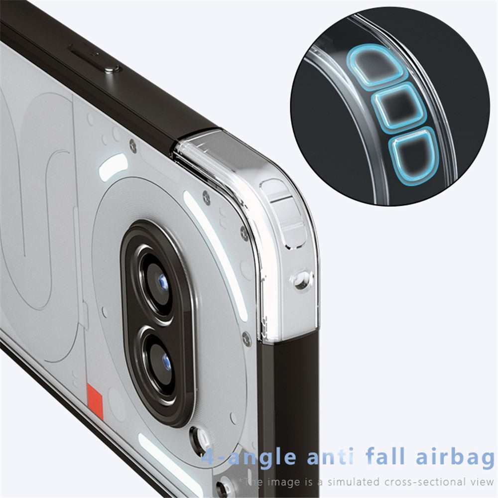 Nothing Phone (2a) Handyhülle – Aus TPU + PC, matte Handy-Rückseite, Transparent Schwarz