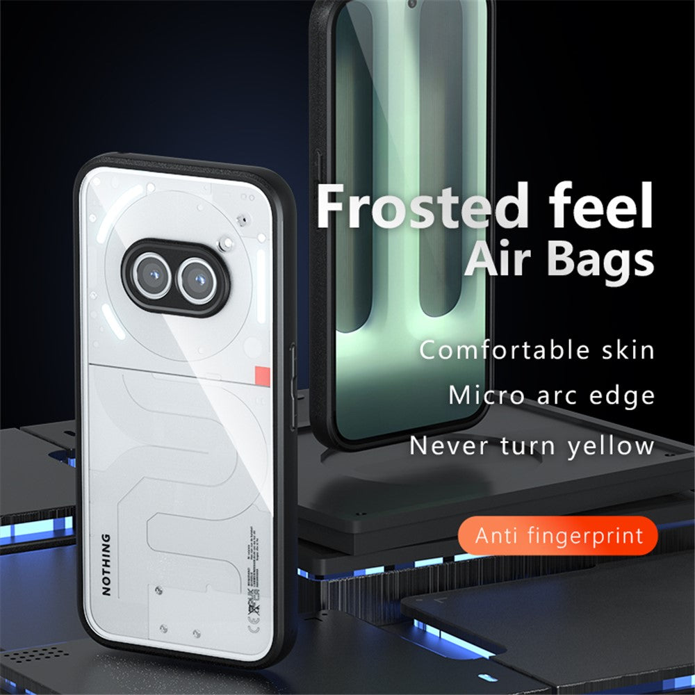 Nothing Phone (2a) Handyhülle – Aus TPU + PC, matte Handy-Rückseite, Transparent Schwarz