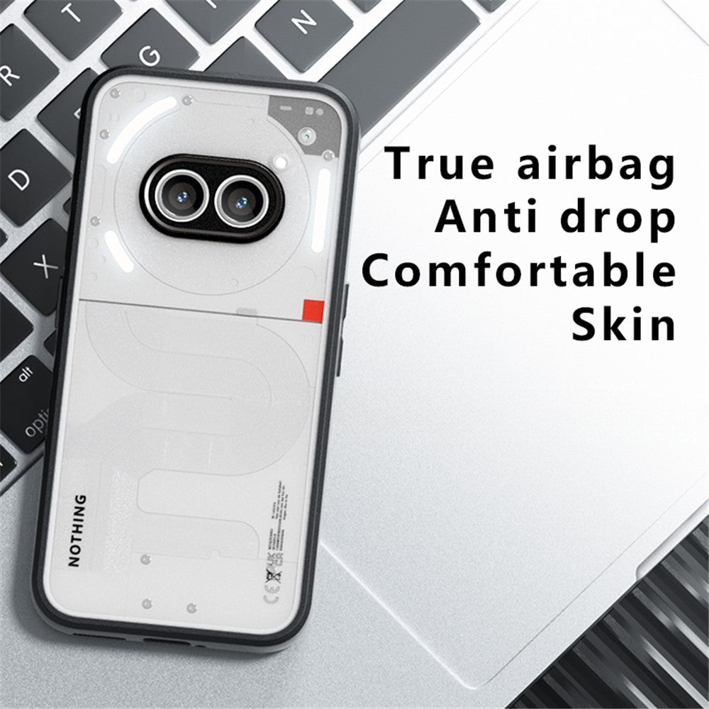 Nothing Phone (2a) Handyhülle – Aus TPU + PC, matte Handy-Rückseite, Transparent Schwarz