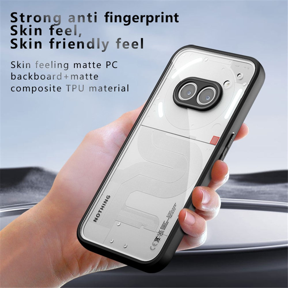 Nothing Phone (2a) Handyhülle – Aus TPU + PC, matte Handy-Rückseite, Transparent Schwarz