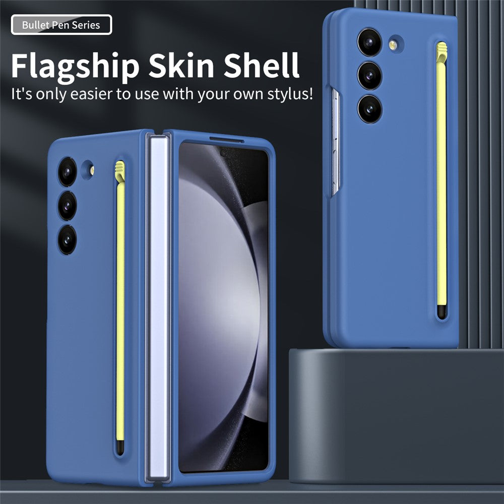 For Galaxy Z Fold6 5G Phone Case Skin-Touch Hard PC Shell with Stylus