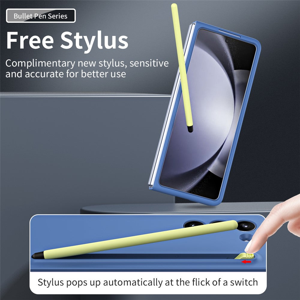 For Galaxy Z Fold6 5G Phone Case Skin-Touch Hard PC Shell with Stylus