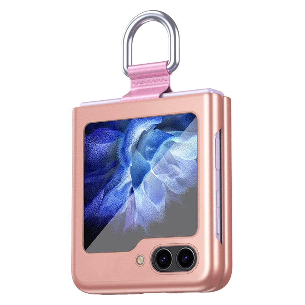 For Samsung Galaxy Z Flip7 FE 5G / Z Flip6 5G / Z Flip5 5G Folded Phone Case Skin-Touch Hard PC Phone Cover with Ring Holder