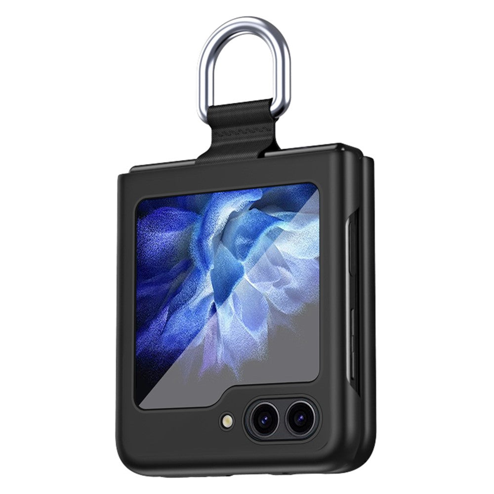 For Samsung Galaxy Z Flip7 FE 5G / Z Flip6 5G / Z Flip5 5G Folded Phone Case Skin-Touch Hard PC Phone Cover with Ring Holder