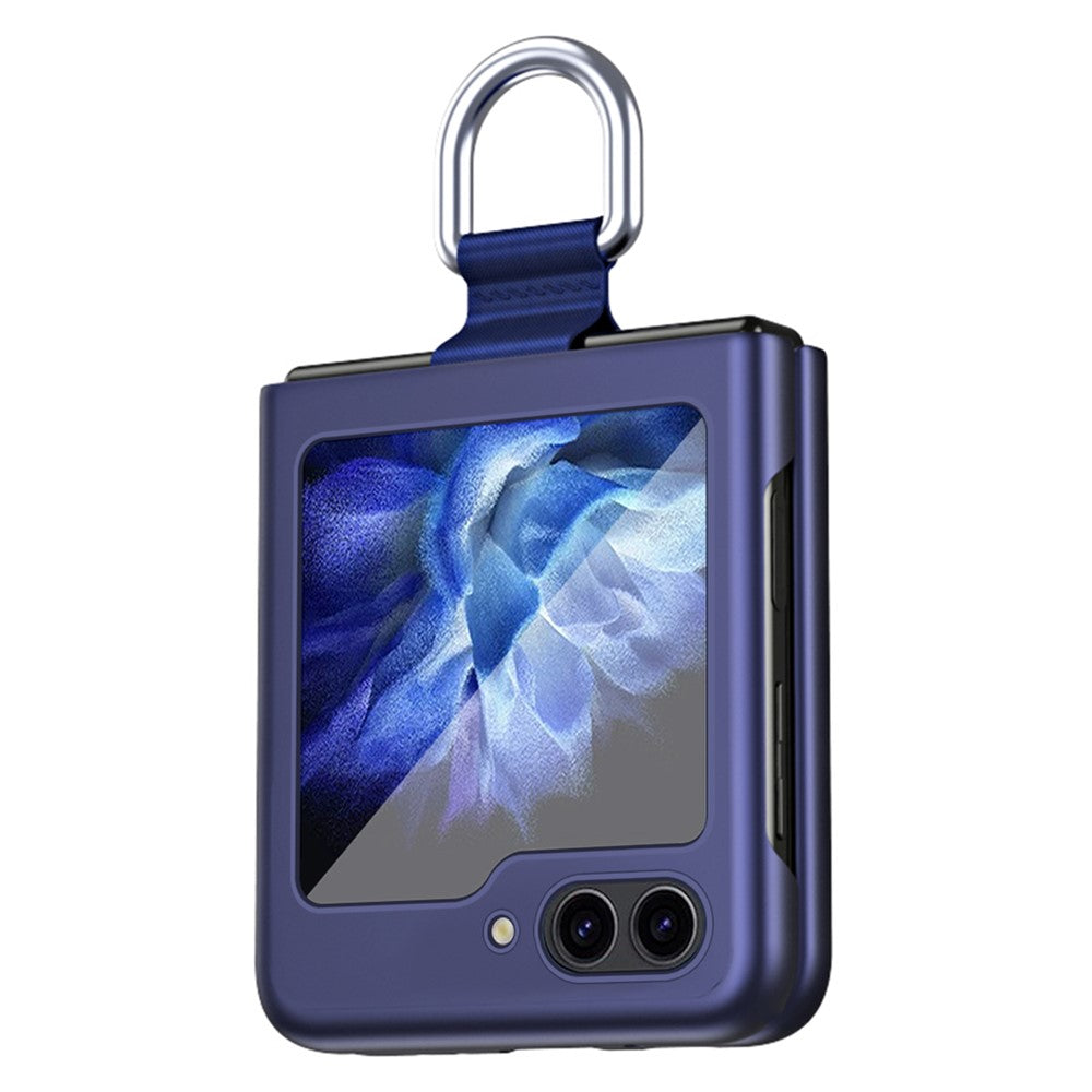 For Samsung Galaxy Z Flip7 FE 5G / Z Flip6 5G / Z Flip5 5G Folded Phone Case Skin-Touch Hard PC Phone Cover with Ring Holder