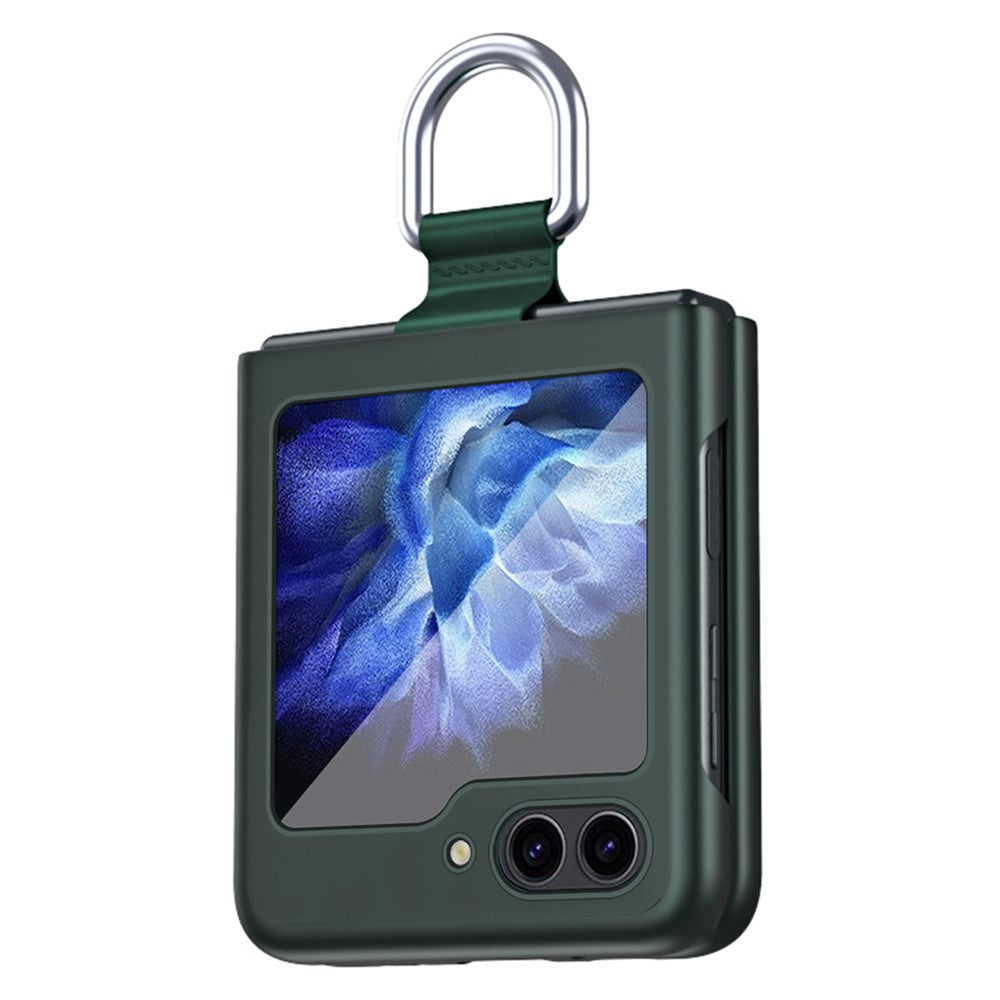 For Samsung Galaxy Z Flip7 FE 5G / Z Flip6 5G / Z Flip5 5G Folded Phone Case Skin-Touch Hard PC Phone Cover with Ring Holder