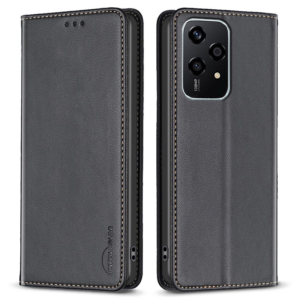 BINFEN COLOR BF18 For Honor 200 Lite Case Card Slots Leather Phone Cover Magnetic Closing