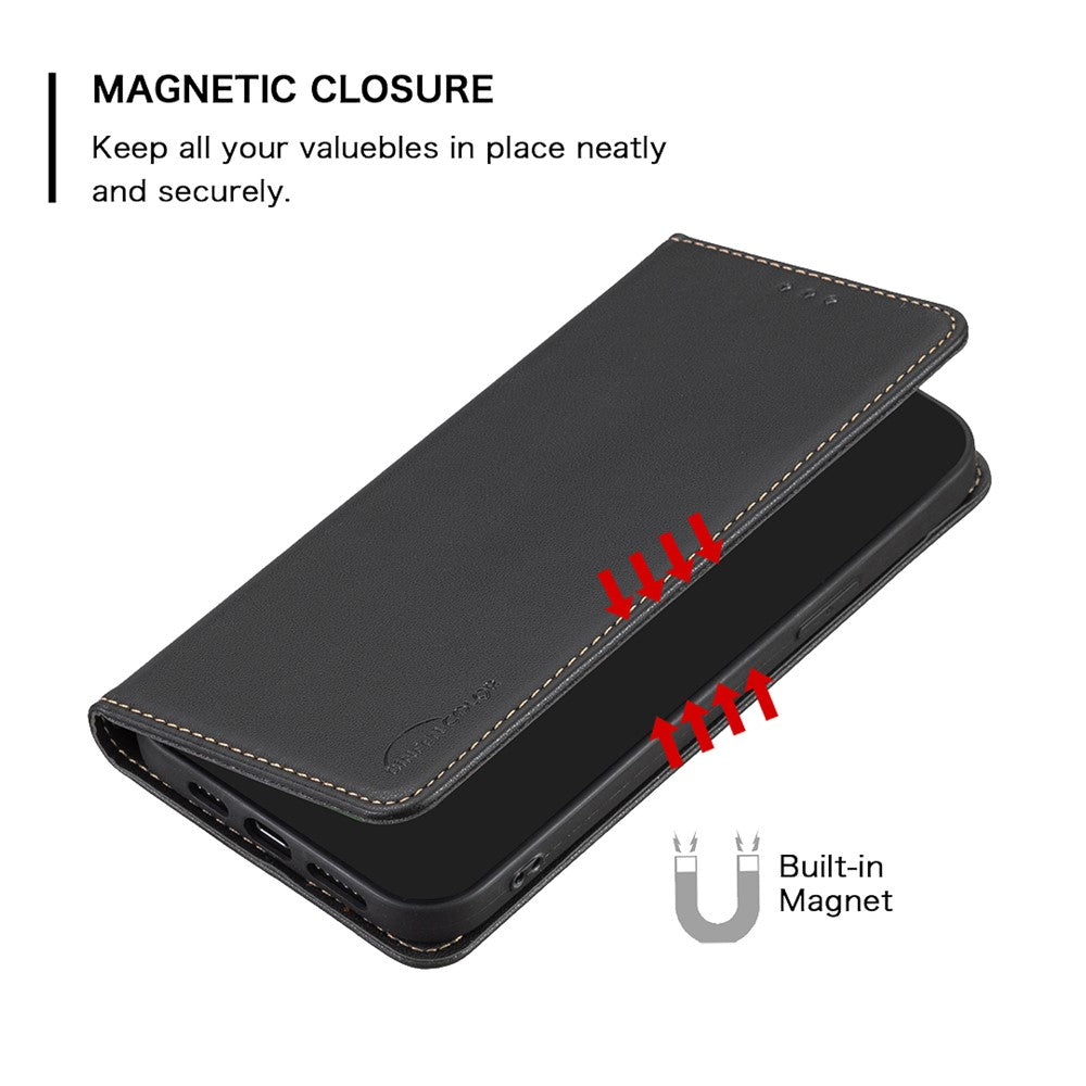 BINFEN COLOR BF18 For Honor 200 Lite Case Card Slots Leather Phone Cover Magnetic Closing