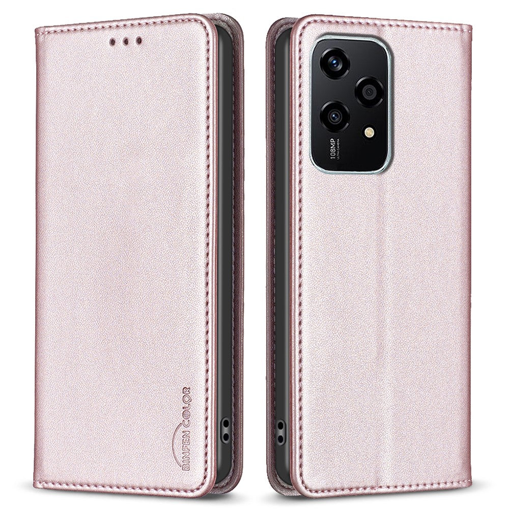 BINFEN COLOR BF18 For Honor 200 Lite Case Card Slots Leather Phone Cover Magnetic Closing