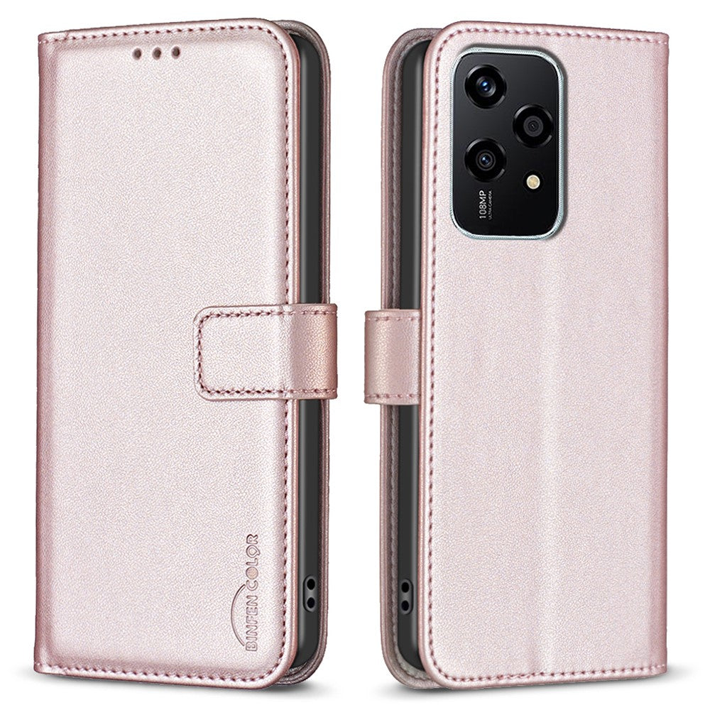 BINFEN COLOR BF17 For Honor 200 Lite Case PU Leather Wallet Magnetic Shockproof Cover