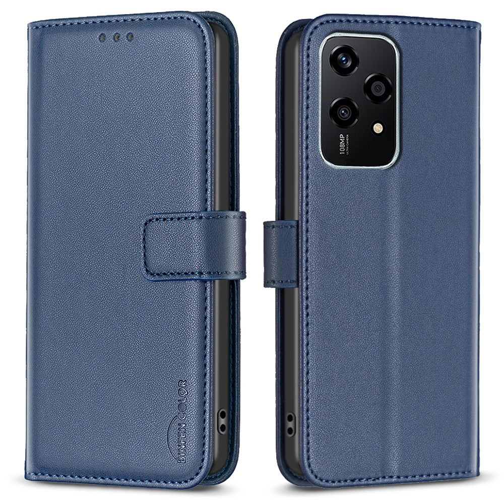 BINFEN COLOR BF17 For Honor 200 Lite Case PU Leather Wallet Magnetic Shockproof Cover