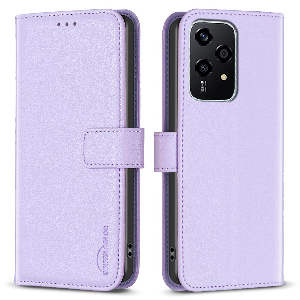 BINFEN COLOR BF17 For Honor 200 Lite Case PU Leather Wallet Magnetic Shockproof Cover