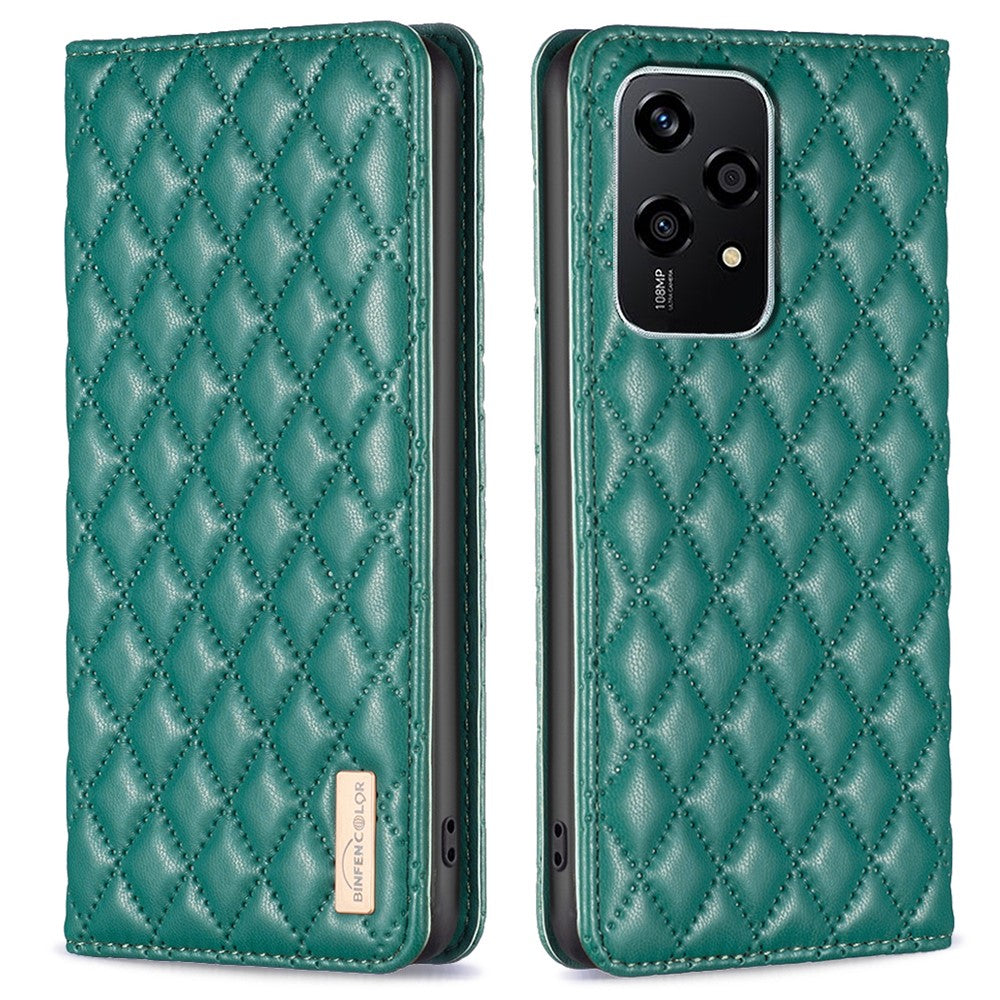 BINFEN COLOR BF Style-16 For Honor 200 Lite PU Leather Phone Stand Case Magnetic   Phone Cover