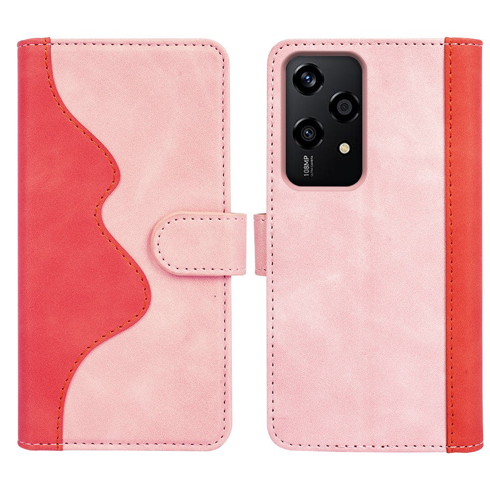For Honor 200 Lite Case PU Leather Wallet Protective Phone Cover Color Splicing