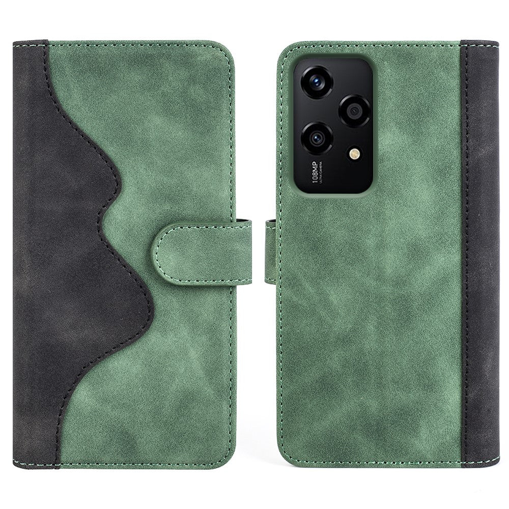 For Honor 200 Lite Case PU Leather Wallet Protective Phone Cover Color Splicing
