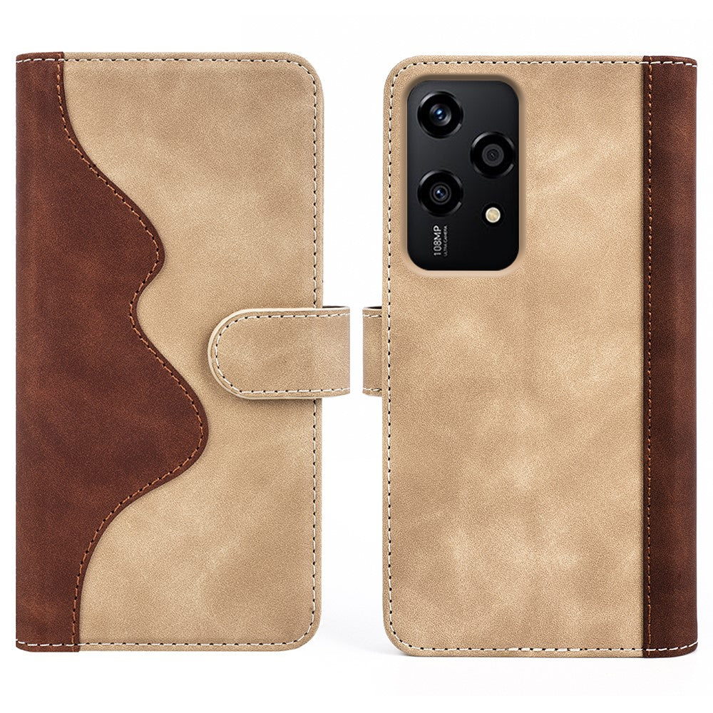 For Honor 200 Lite Case PU Leather Wallet Protective Phone Cover Color Splicing