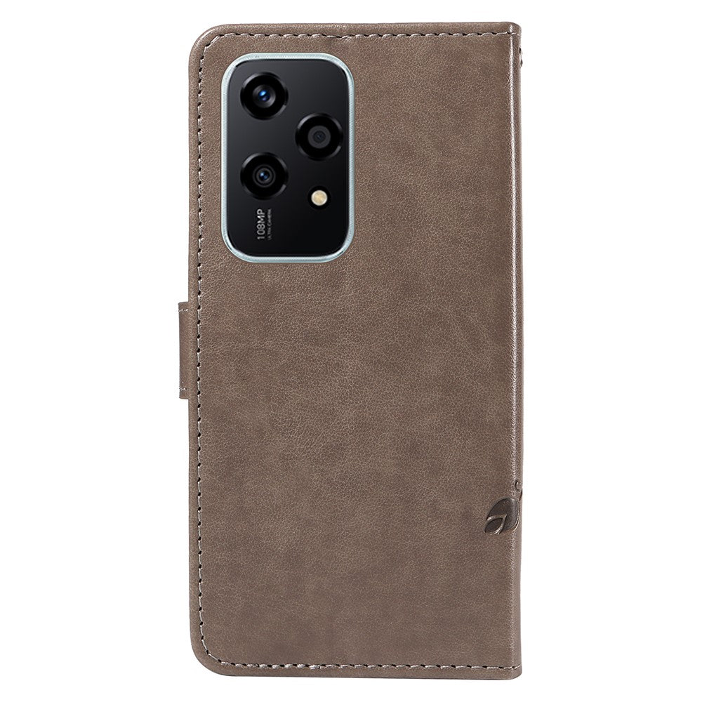 For Honor 200 Lite PU Leather Cases Flower Pattern Wallet Stand Phone Cover with Strap