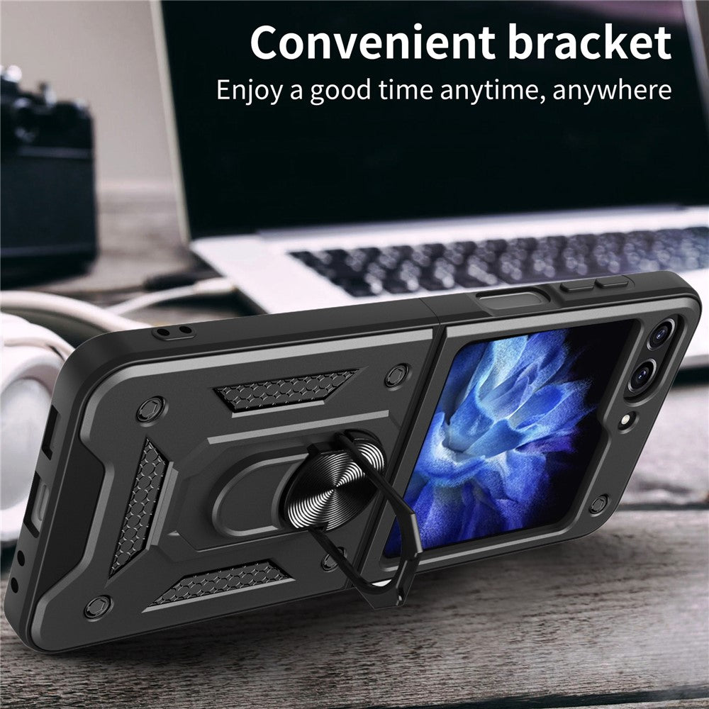 For Samsung Galaxy Z Flip7 FE 5G / Z Flip6 5G Case Ring Holder PC+TPU Phone Cover