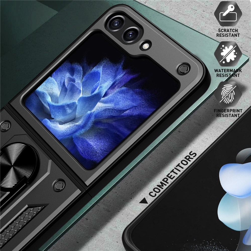 For Samsung Galaxy Z Flip7 FE 5G / Z Flip6 5G Case Ring Holder PC+TPU Phone Cover