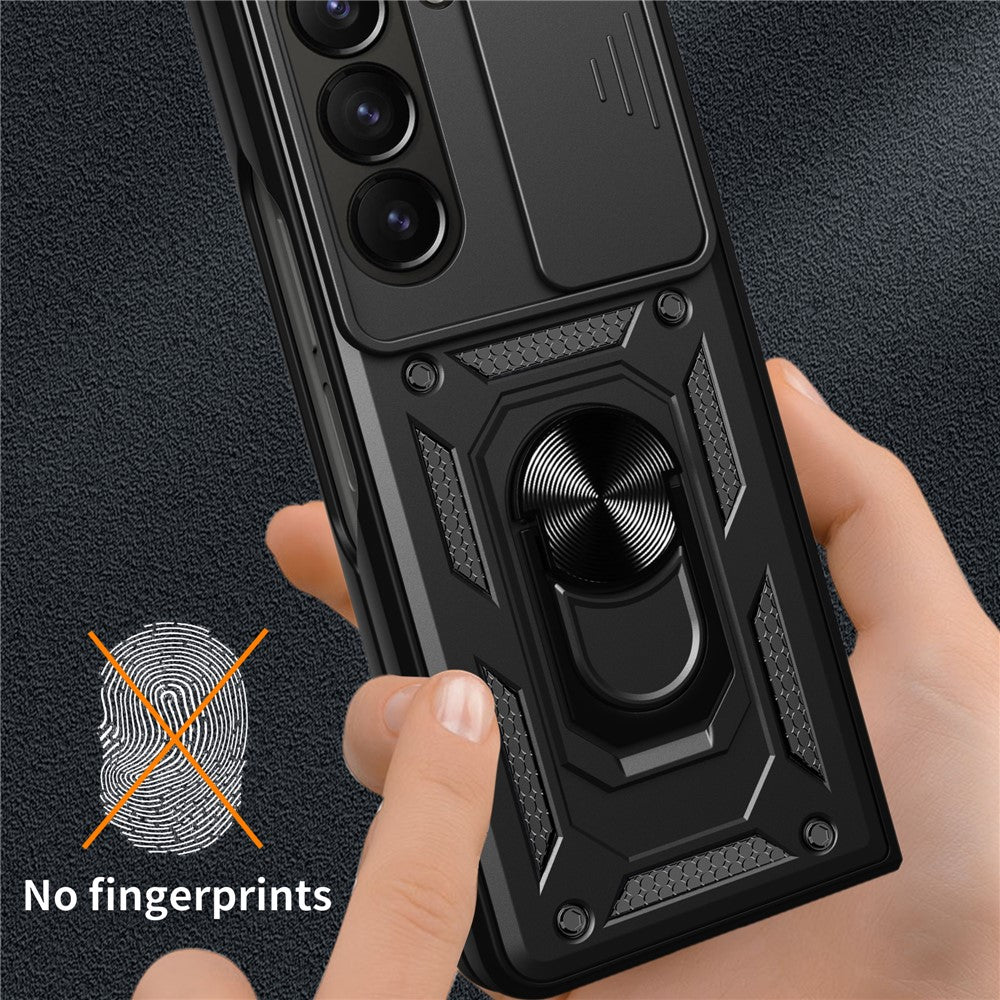 For Samsung Galaxy Z Fold6 5G Case PC+TPU Phone Protective Cover with Lens Protector Kickstand Phone Shell