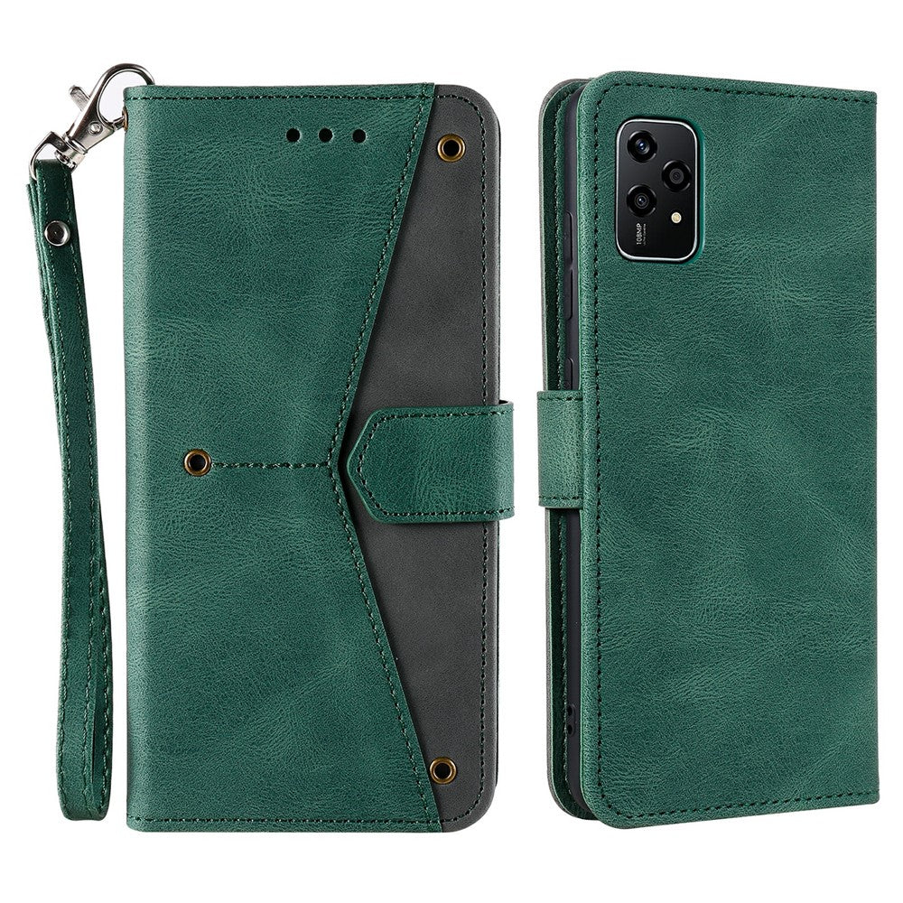 For Honor 200 Lite Case Splicing Stitching Leather Stand Wallet Phone Cover